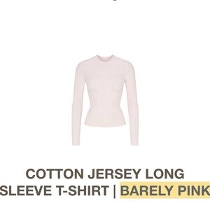 SKIMS Barely Pink Cotton Jersey Long Sleeve T-Shirt